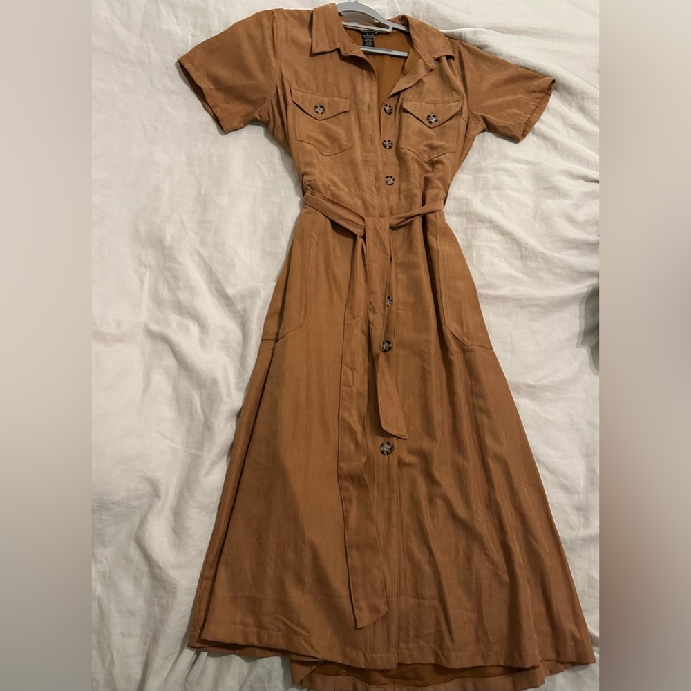 Button Down Brown Dress